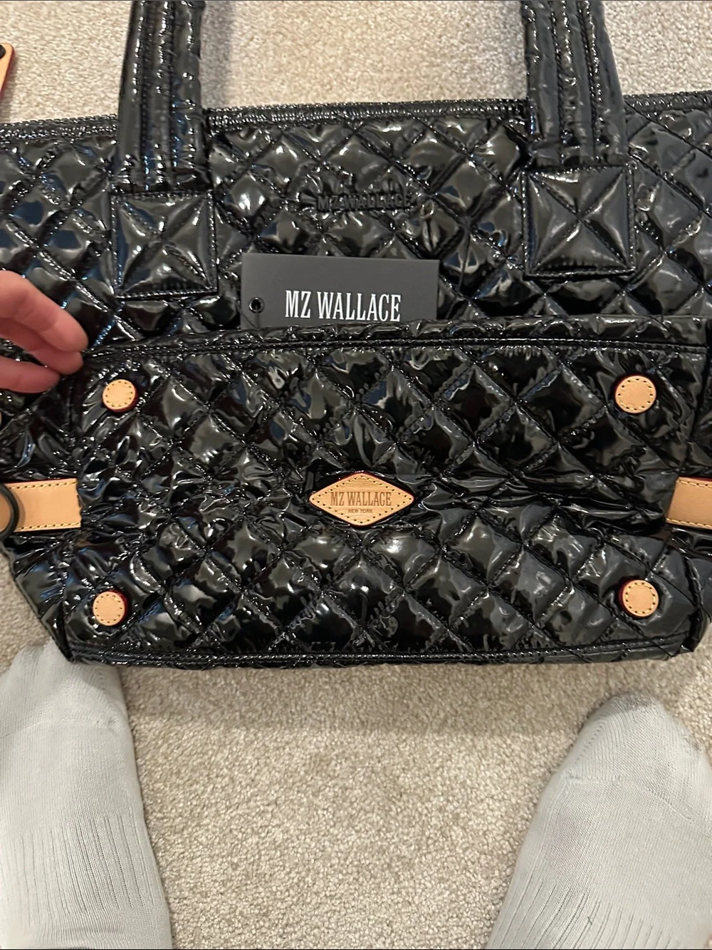 MZ Wallace Medium Sutton Black Lacquer NWT